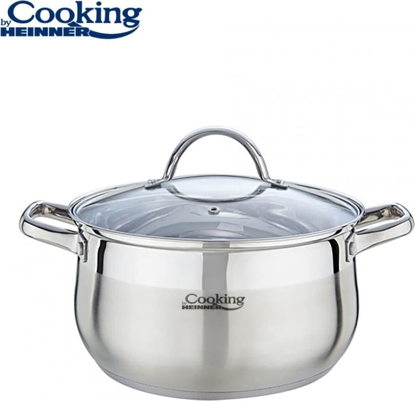 Puodas nerūdijančio plieno su teflono danga 6.1L 24x13.5cm HR-MSF-061 HEINNER