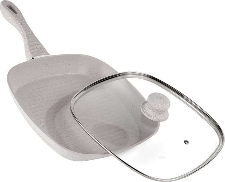 Griliaus keptuvė, aliuminio, su dangčiu, nelimpančia danga 28x4cm HR-BET-GRILL28 HEINNER