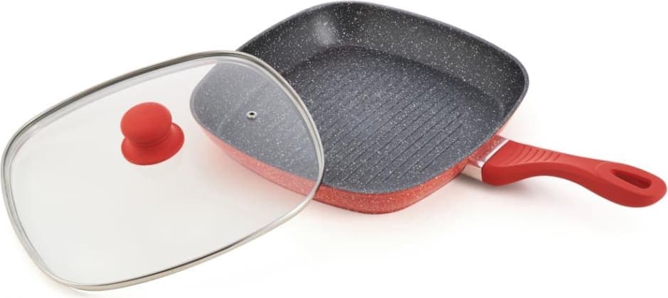 Griliaus keptuvė, aliuminio, su dangčiu, nelimpančia danga 28x4cm HR-BET-OR28 HEINNER