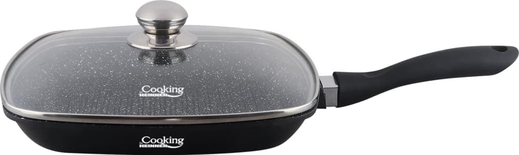 Keptuvė grilio su dangčiu aliuminio su nelimpančia danga 28x4.5cm HR-SCO-A0928A HEINNER