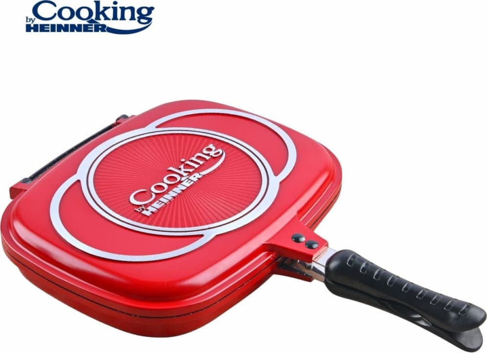 Keptuvė griliui, dvipusė aliuminio su keramikos danga 32x24x7.5cm HR-ZCT-32DR HEINNER