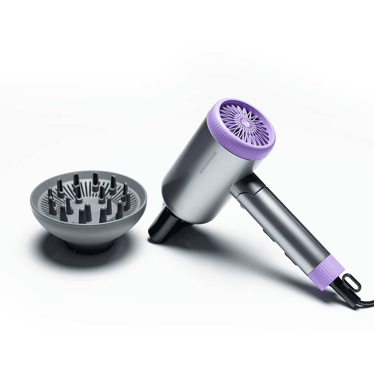 Plaukų džiovintuvas 2000 W, juodas/violetinis, HHD-R20DC-GYV HEINNER