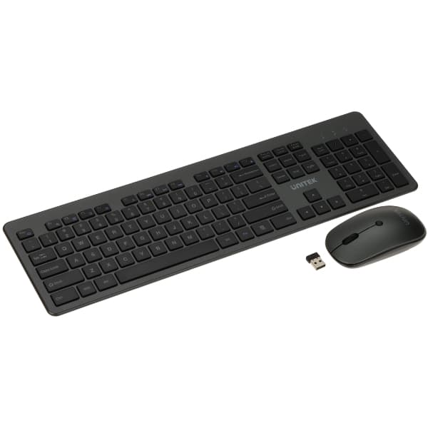 BELAIDĖS KLAVIATŪROS IR OPTINĖS PELĖS RINKINYS T054AGY01-US, 1600 dpi QWERTY 2.4 GHz UNITEK