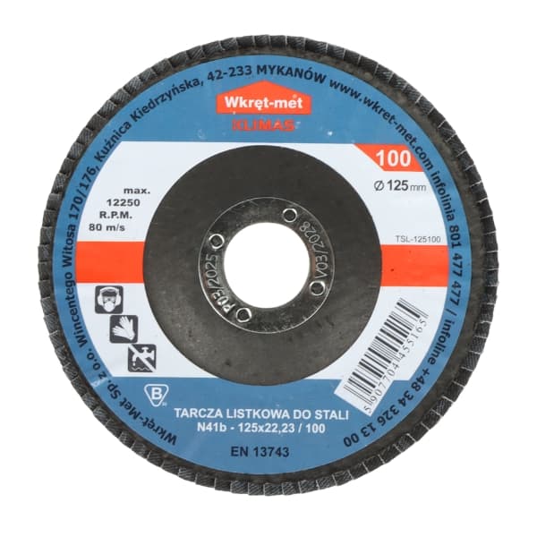LAKŠTINIS DISKAS PLIENUI TSL-125100 125 mm WKRĘT-MET KLIMAS