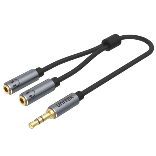 GARSO SKIRSTYTUVAS Y-C956ABK Jack TRS 3.5 mm KIŠTUKAS / 2 X Jack TRS 3.5 mm LIZDAS 0.2 m UNITEK