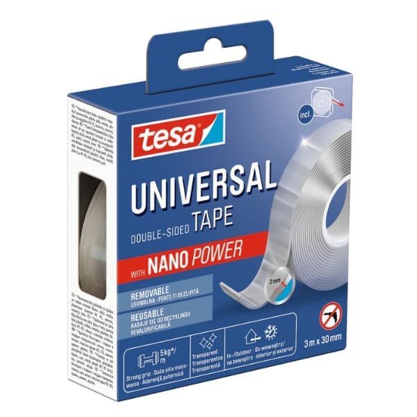 DVIPUSĖ MONTAVIMO JUOSTA UNIVERSAL-TAPE/NANOPOWER/3X30 TESA
