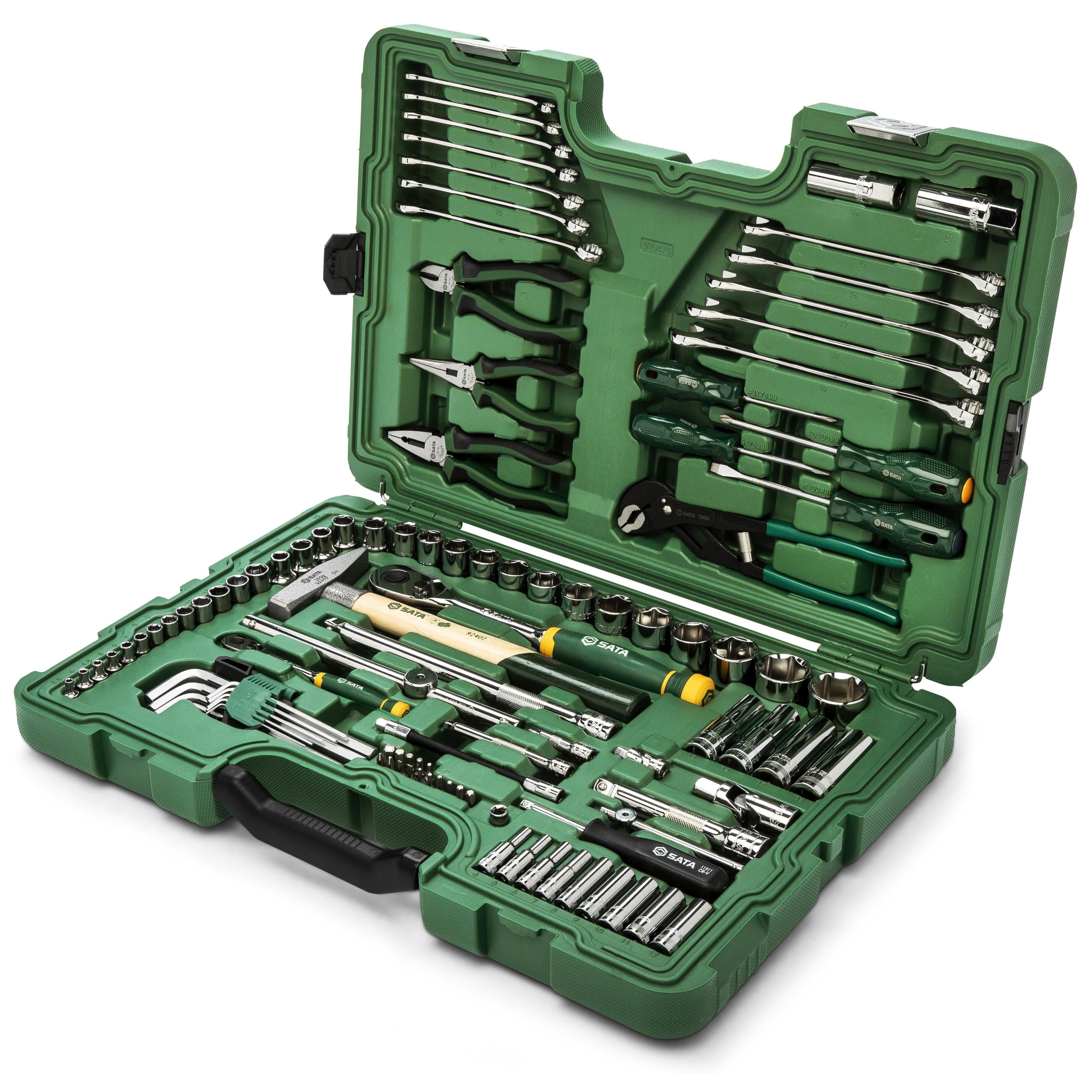 1/4" + 1/2" Galvučių ir įrankių rinkinys 104vnt.