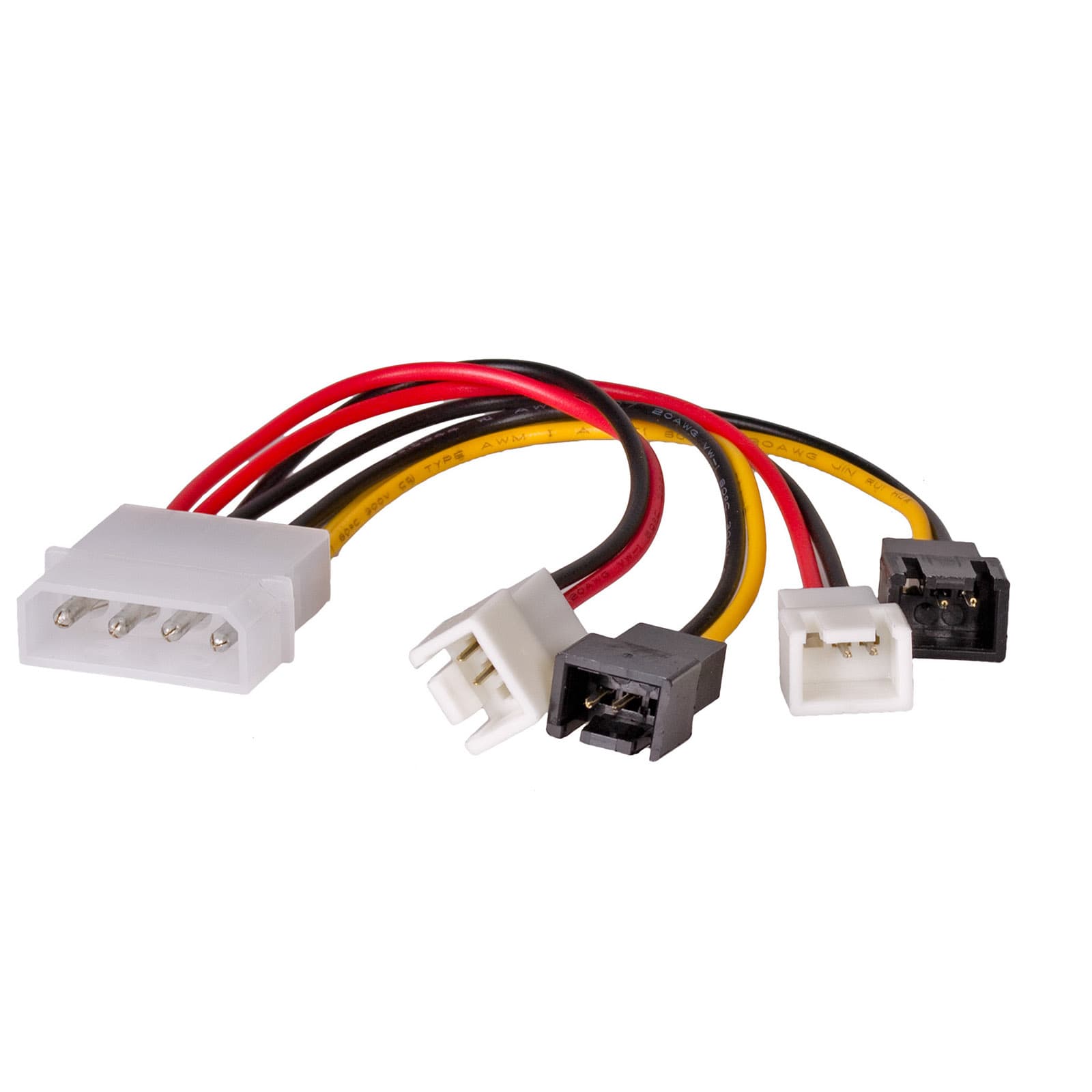 Adapteris su kabeliu Akyga AK- CA-34 Molex (m) / 2x 3 pin 12V (m) / 2x 3 pin 5V (m) Q7QQ QQQQ 15cm