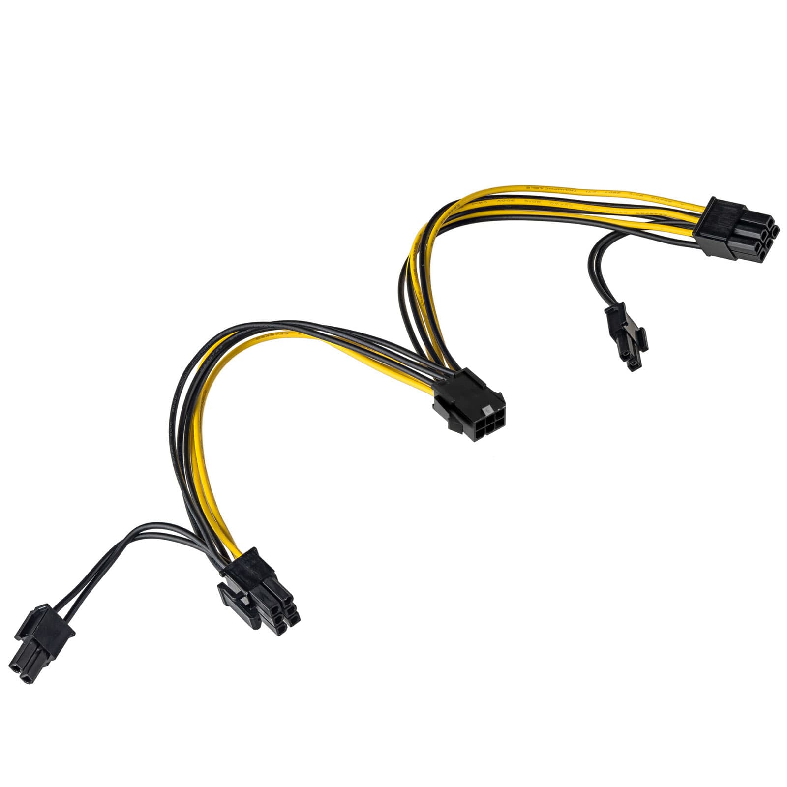 Adapteris su kabeliu Akyga AK- CA-55 PCI- E 6 pin (f) / 2x PCI- E 6 + 2 pin (m) 2x 15cm