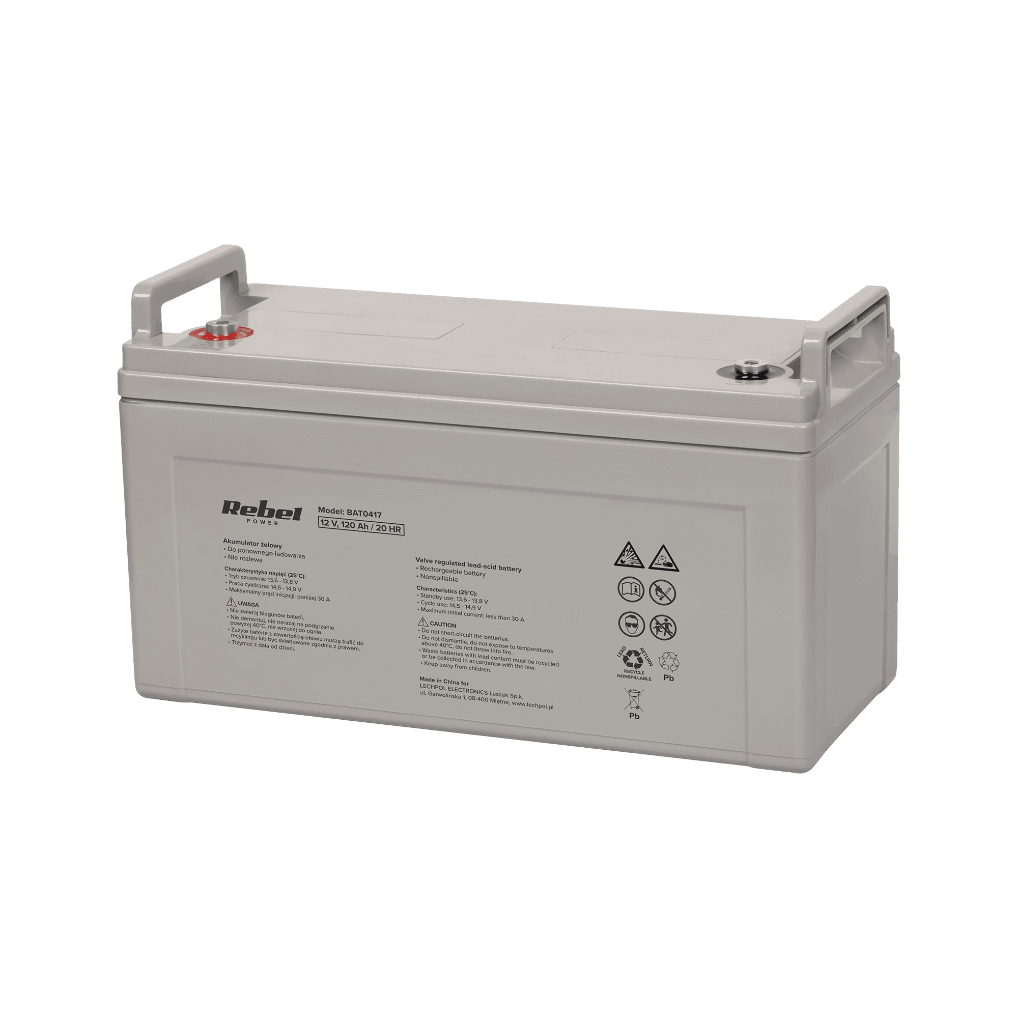 Akumulator żelowy 12V 120Ah Rebel