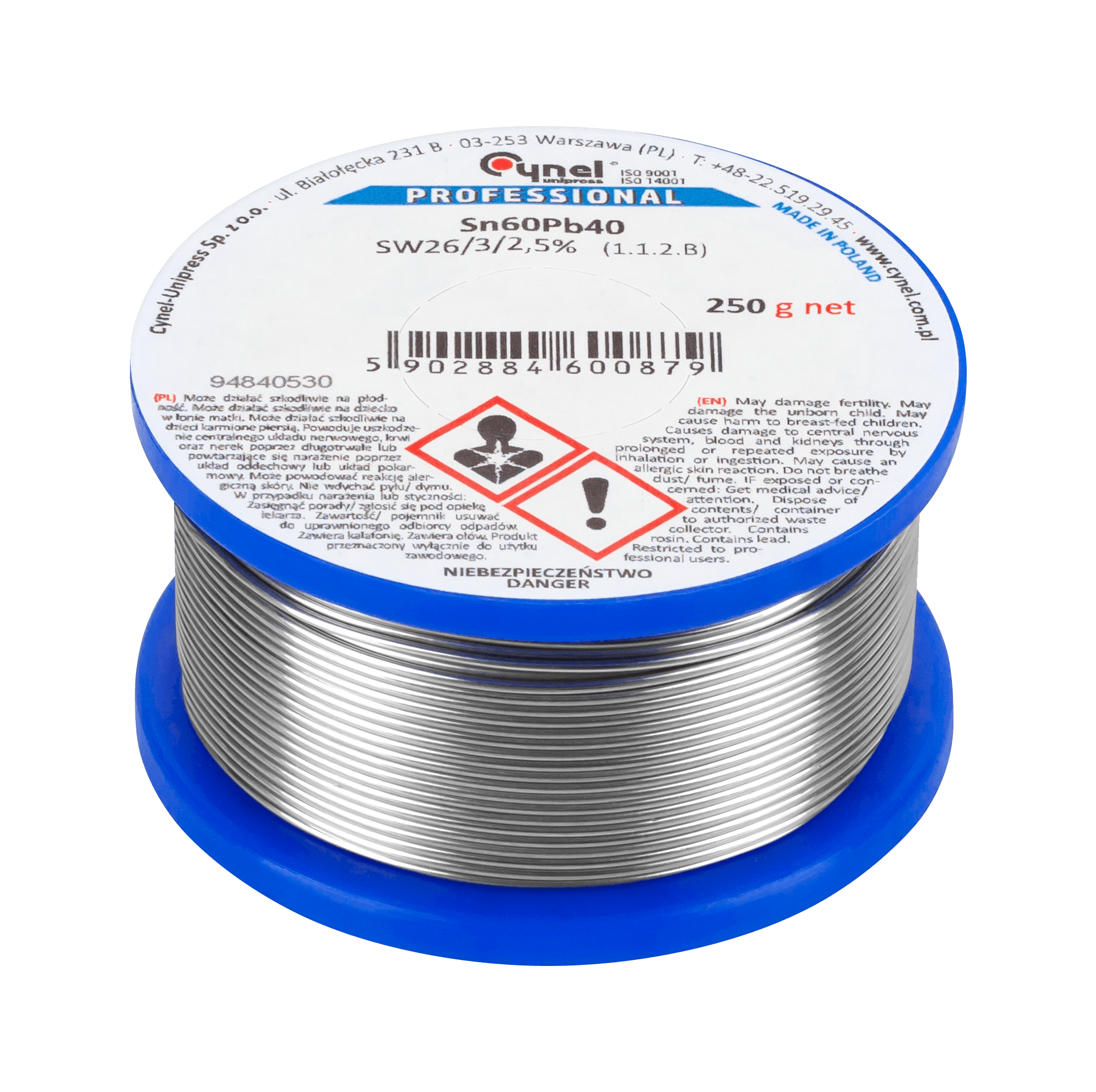 Cyna 1mm/250g Sn60Pb40 CYNEL