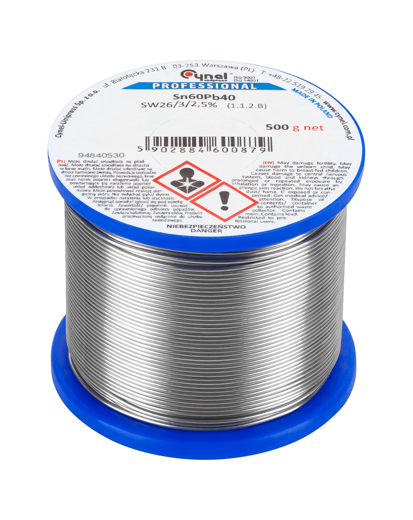Cyna 1mm/500g Sn60Pb40 CYNEL