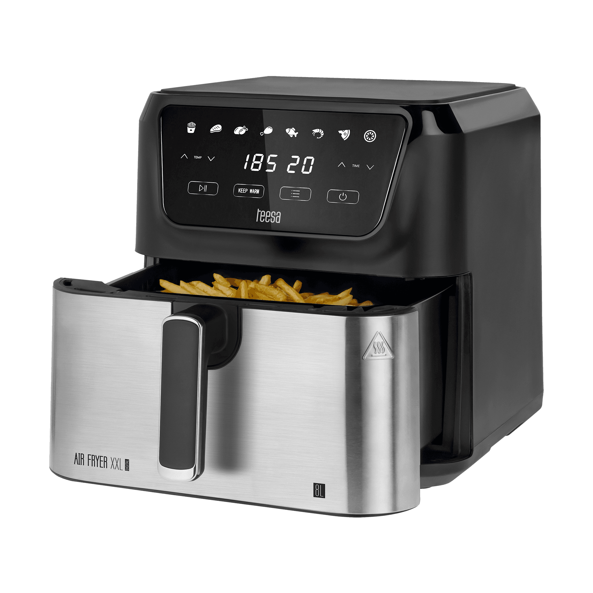 Frytkownica beztłuszczowa TEESA DIGITAL AIR FRYER XXL , 8L , 1700W, duża miska , programy , podtrzymywanie ciepła