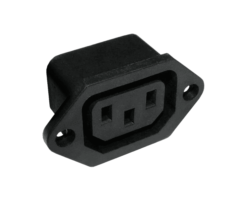 AC 3PIN kištukinis lizdas, montuojamas komplekte. Kabletech