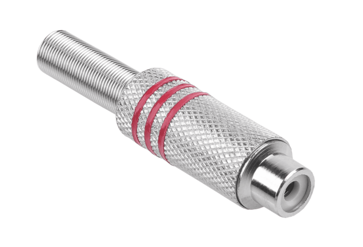 RCA sidabro lizdas 3 juostelės raudonam kabeliui