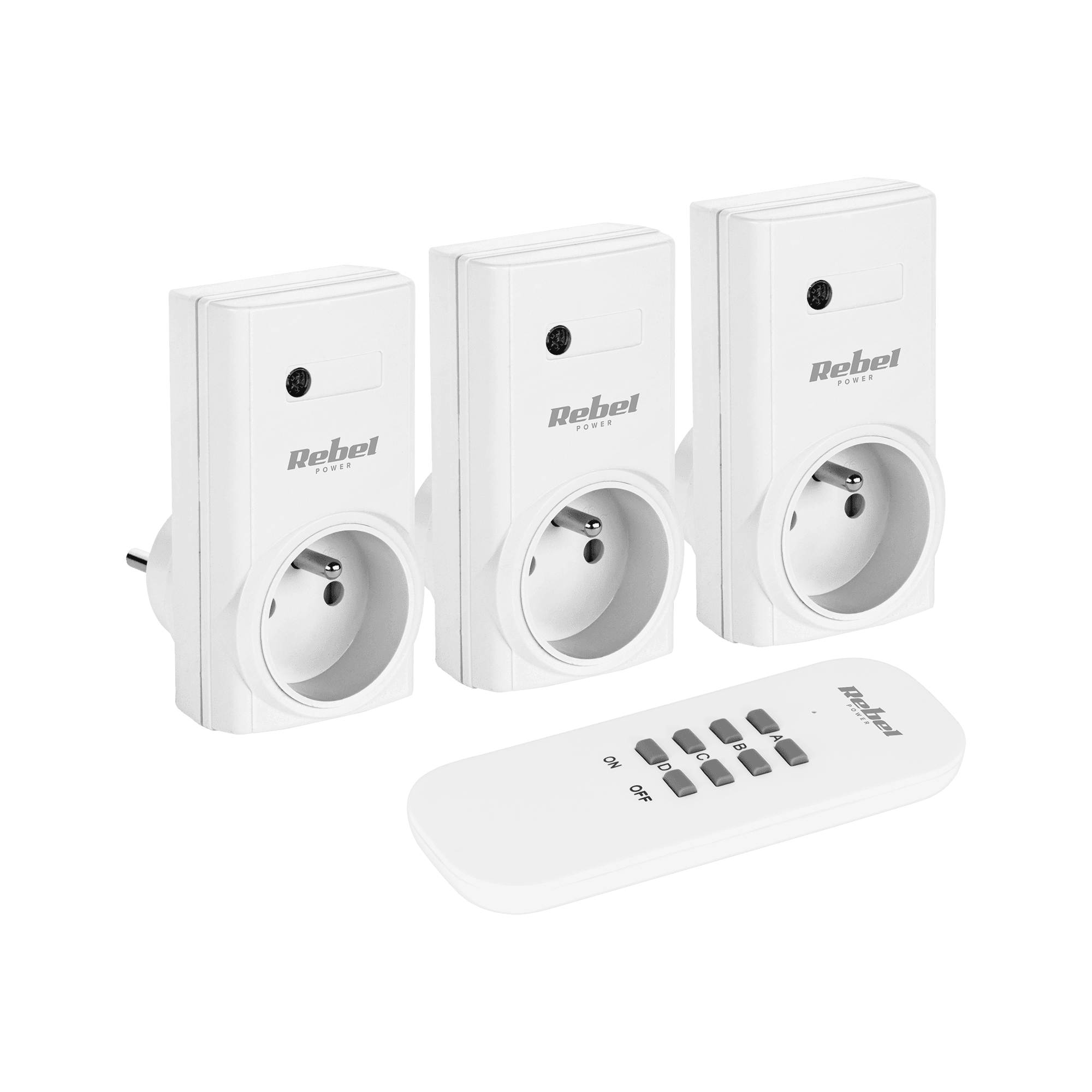Gniazdo sieciowe Rebel sterowane pilotem (1+3)
