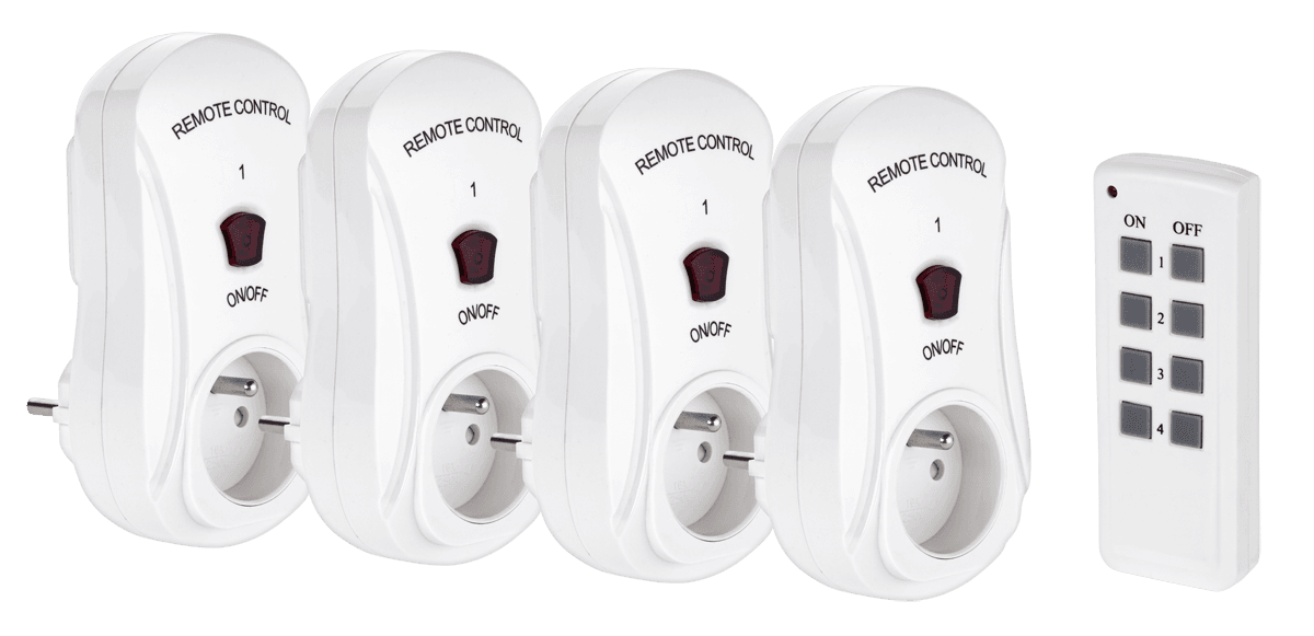 Gniazdo sieciowe sterowane pilotem x4