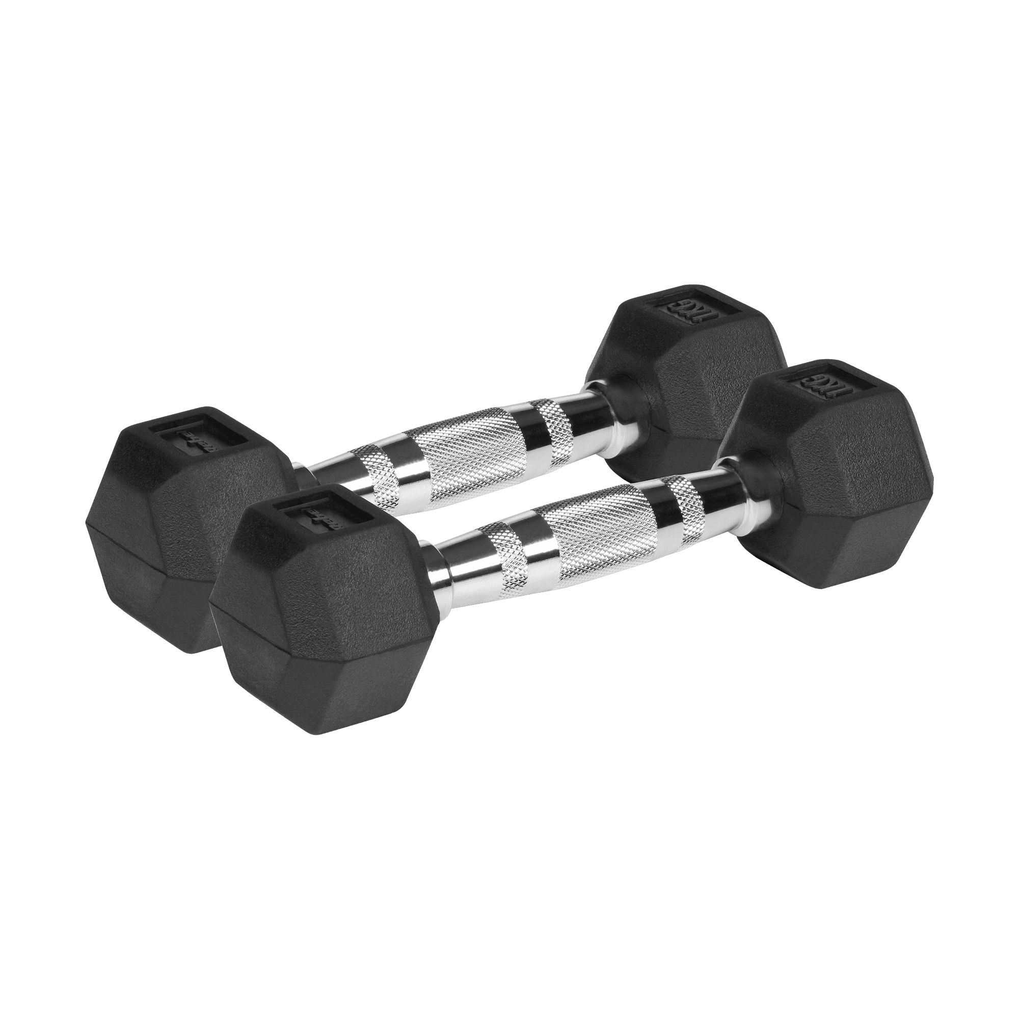 Plieno dumbbels rubrized HEX 2x1 kg REBEL FACTIVE