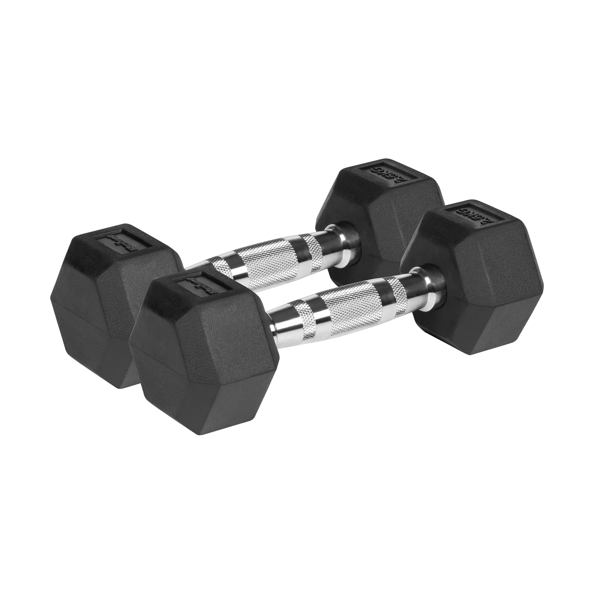 Cast geležies dumbbels gumizuotas HEX 2x2.5 kg RBEL REBEL ACTIVE