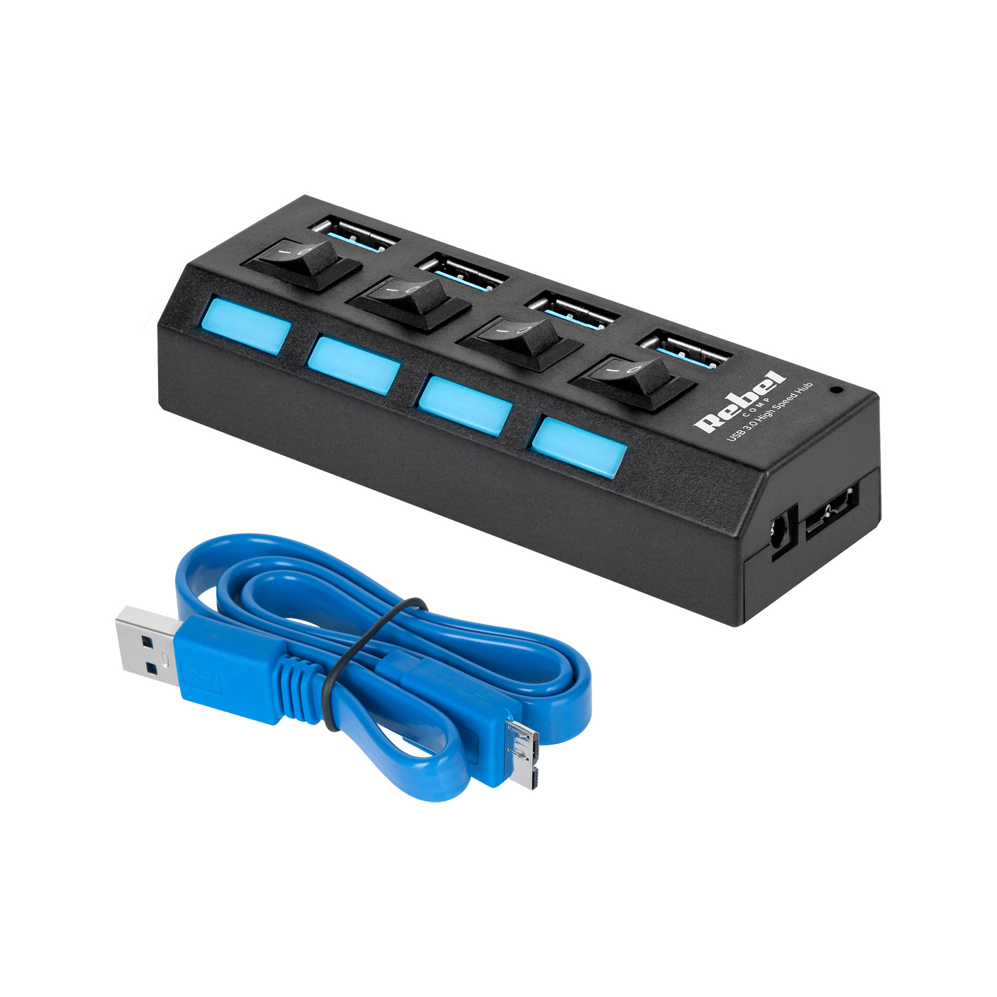 HUB USB 3.0 4 prievado Rebel