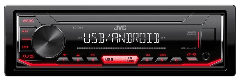 JVC KDX-162 Radio samochodowe USB RED