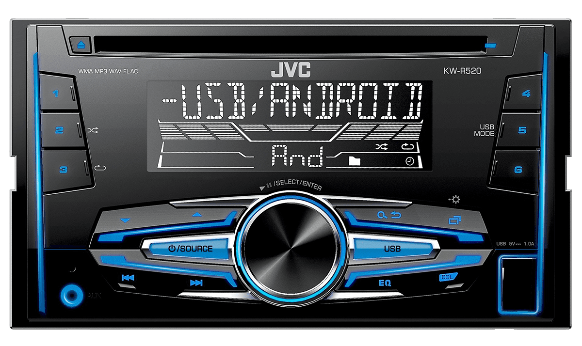 JVC KW-R520 Automobilių radijo CD USB AUX, 2 DIN