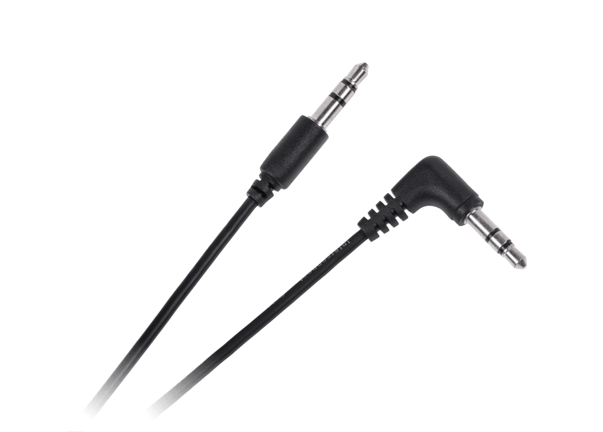 Kabel JACK 3.5 wtyk - JACK 3.5 wtyk 0.5m kątowo-prosty Cabletech standard