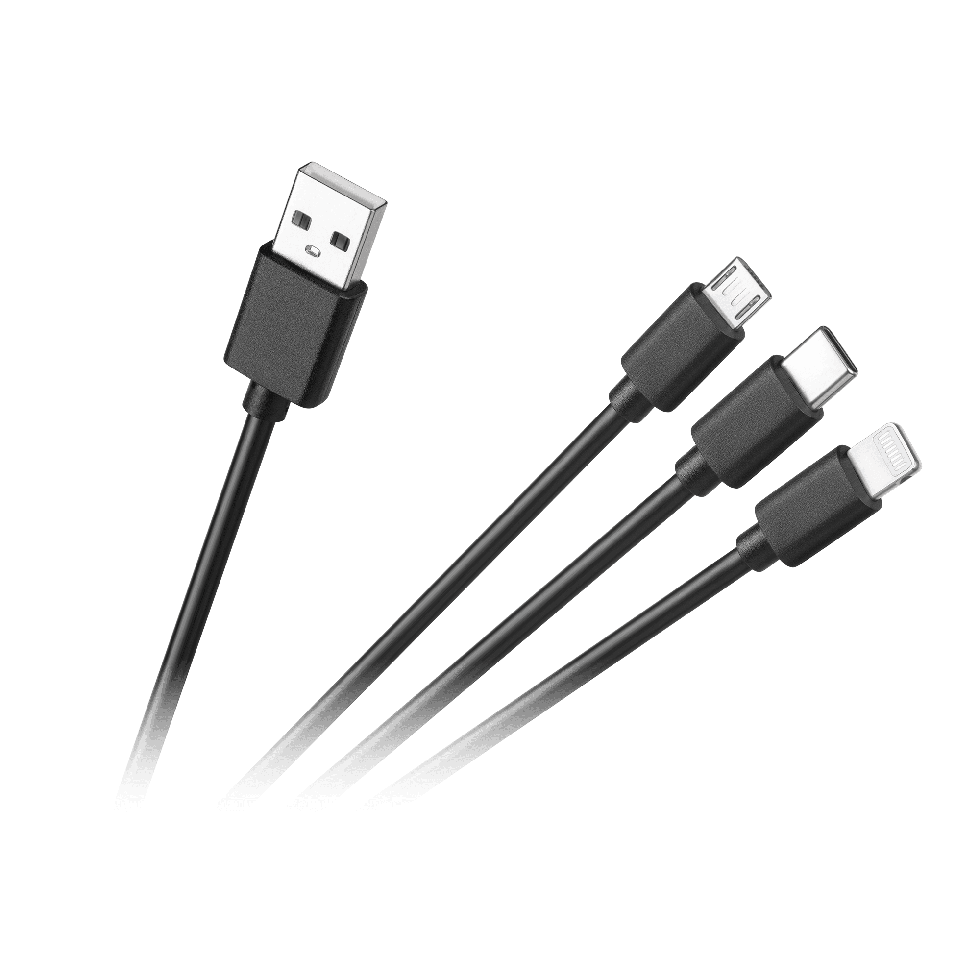 Kabel połączeniowy 3w1, USB A - micro/C/lightning 1.2m