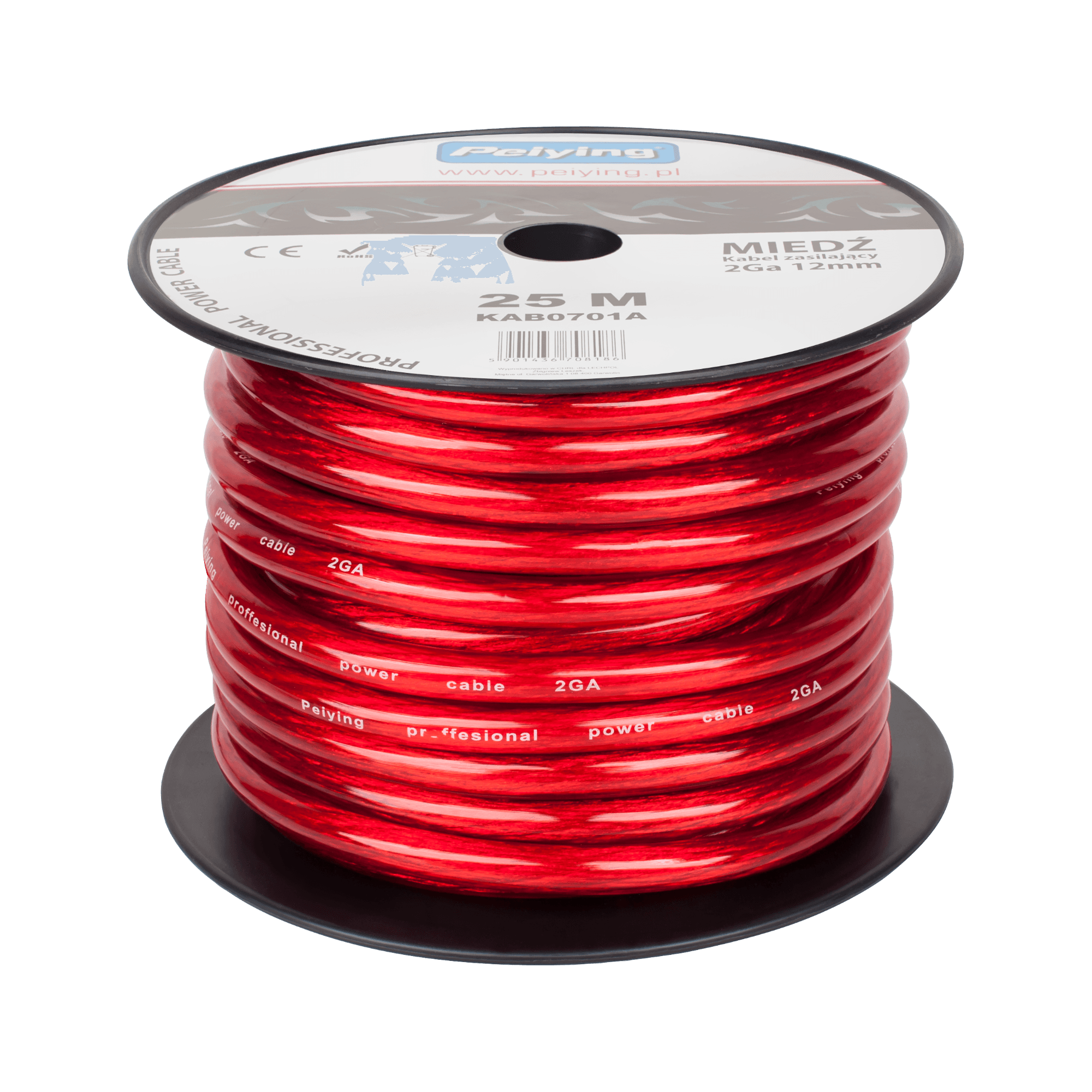 Kabelis 2GA OD12mm CU 25m