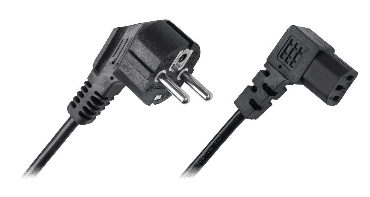 Kabel zasilający sieciowy do komputera kątowy 3m