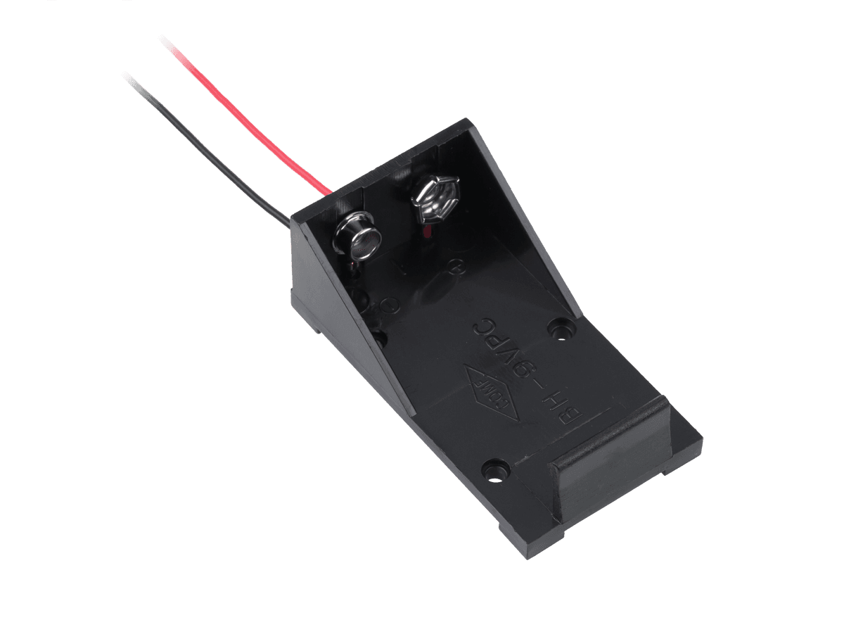 9V akumuliatoriaus krepšys atidarytas