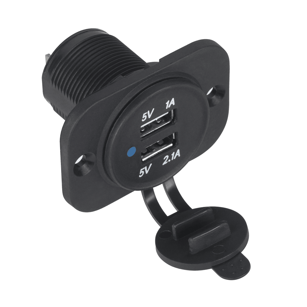 Ładowarka samochodowa USB 12/24V 1A+2.1A montażowa LXG526