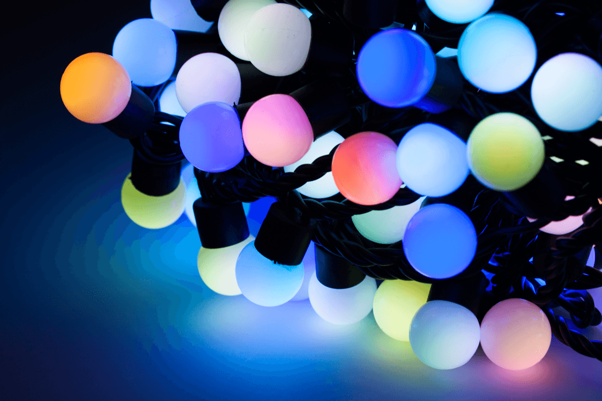 LED Kalėdų žiburiai, RGB (20 m)