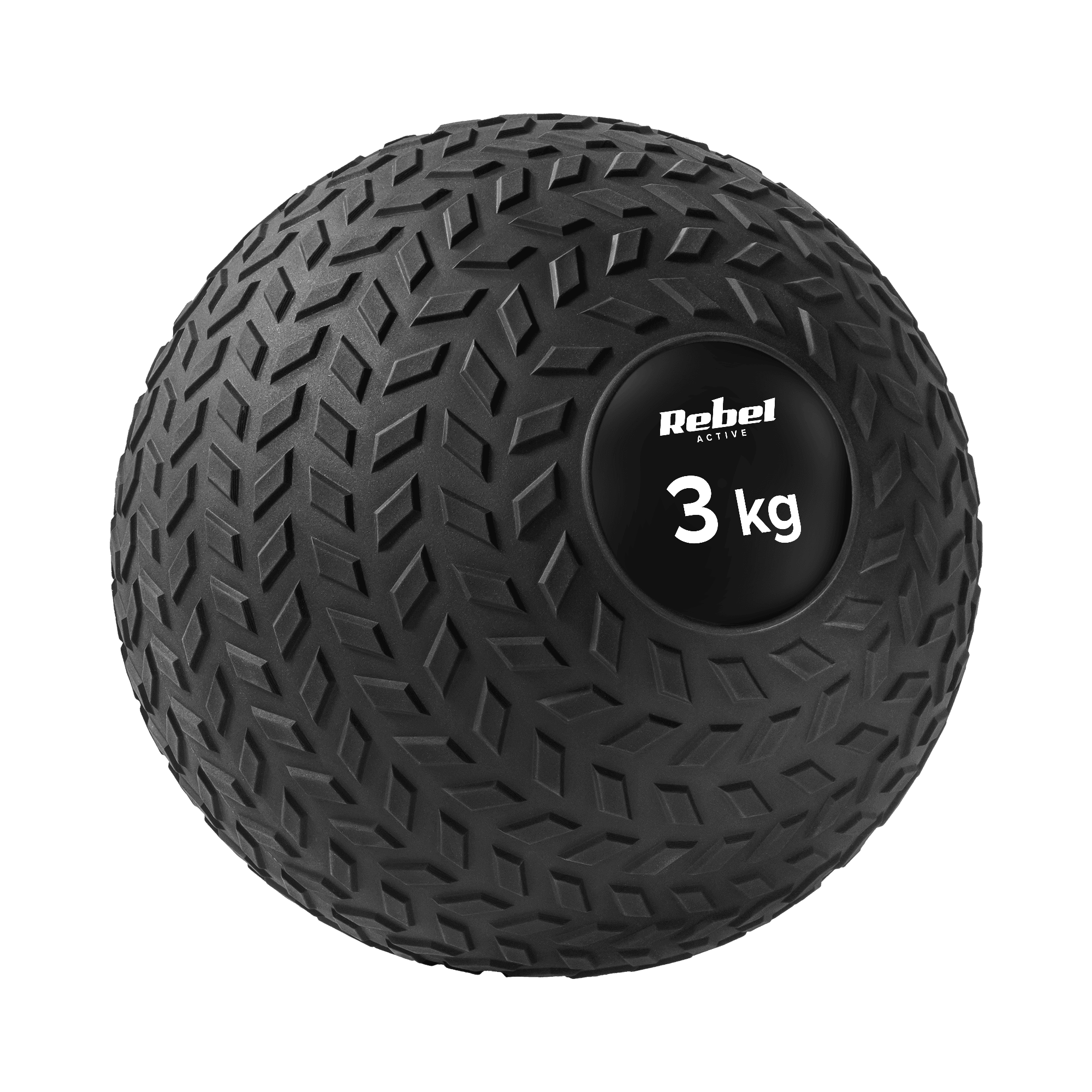 Mažas medicinos kamuolys reabilitacijos pratimai Slam Ball 23cm 3kg, REBEL ACTIVE