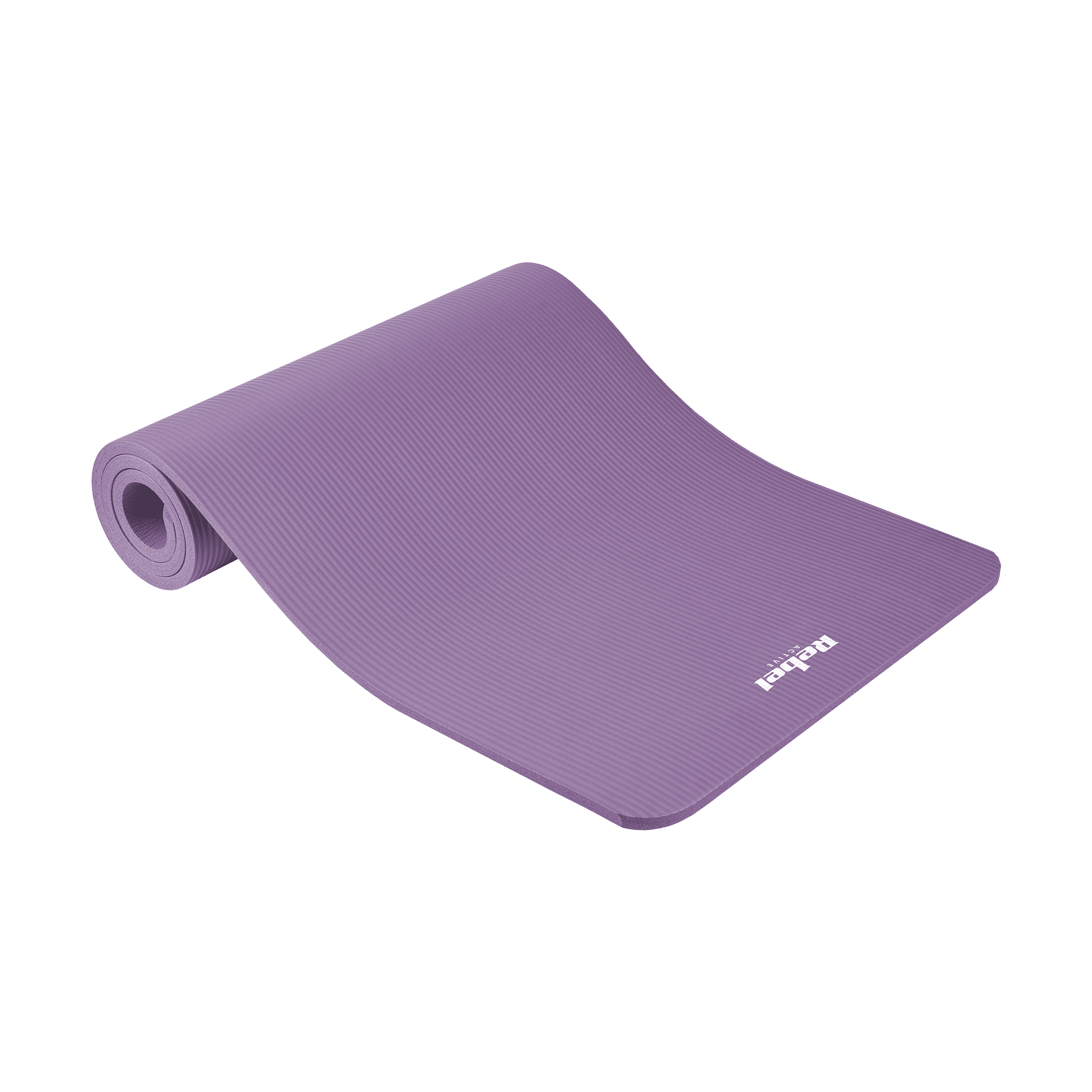 Mata gimnastyczna do ćwiczeń joga, pilates, fitness, 183x61cm, grubość 1.5cm, materiał NBR, fioletowa, REBEL ACTIVE