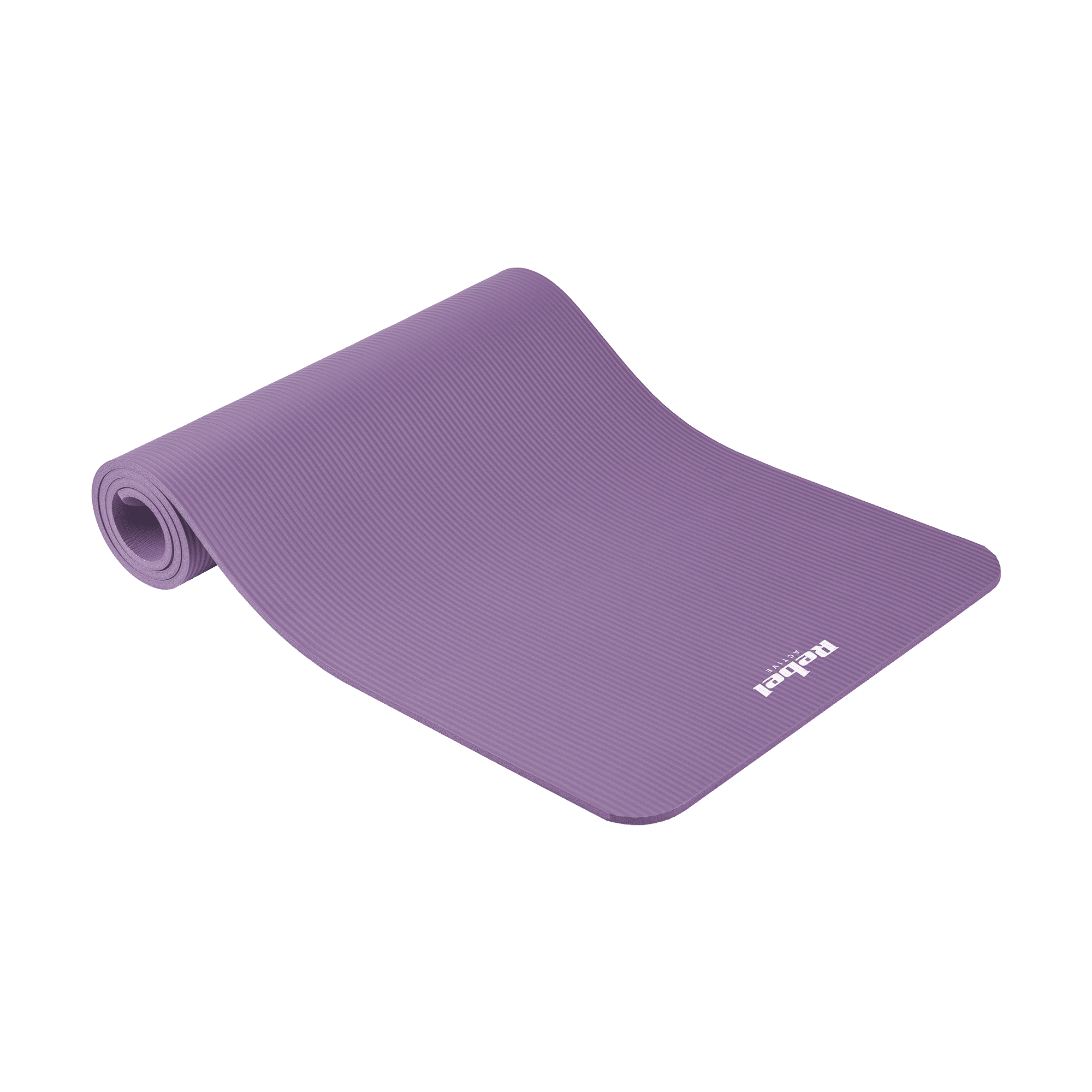 Mata gimnastyczna do ćwiczeń joga, pilates, fitness, 183x61cm, grubość 1cm, materiał NBR, fioletowa, REBEL ACTIVE