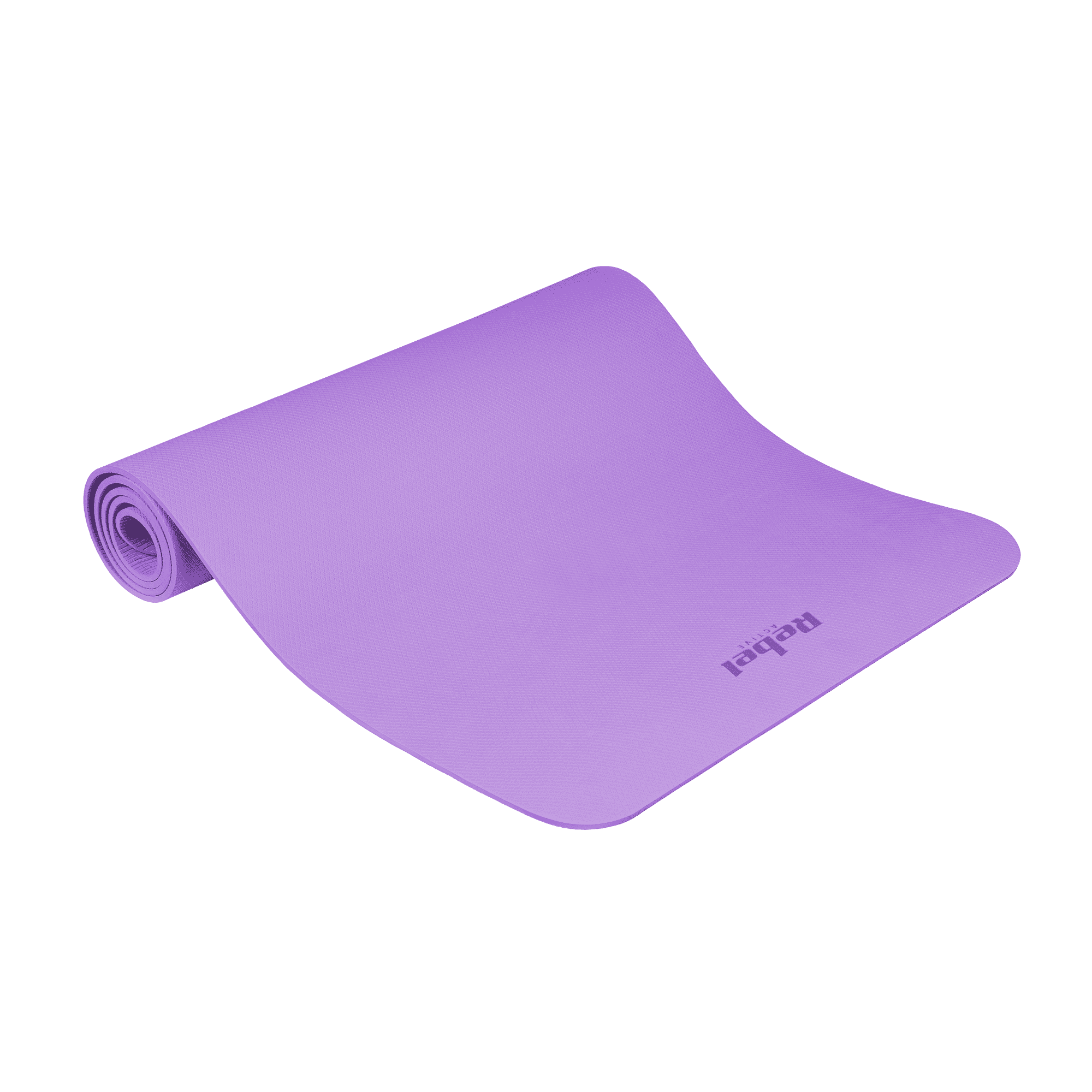 Mata gimnastyczna do ćwiczeń joga, pilates, fitness, 183x61cm, grubość 6mm, materiał TPE, fioletowa, REBEL ACTIVE