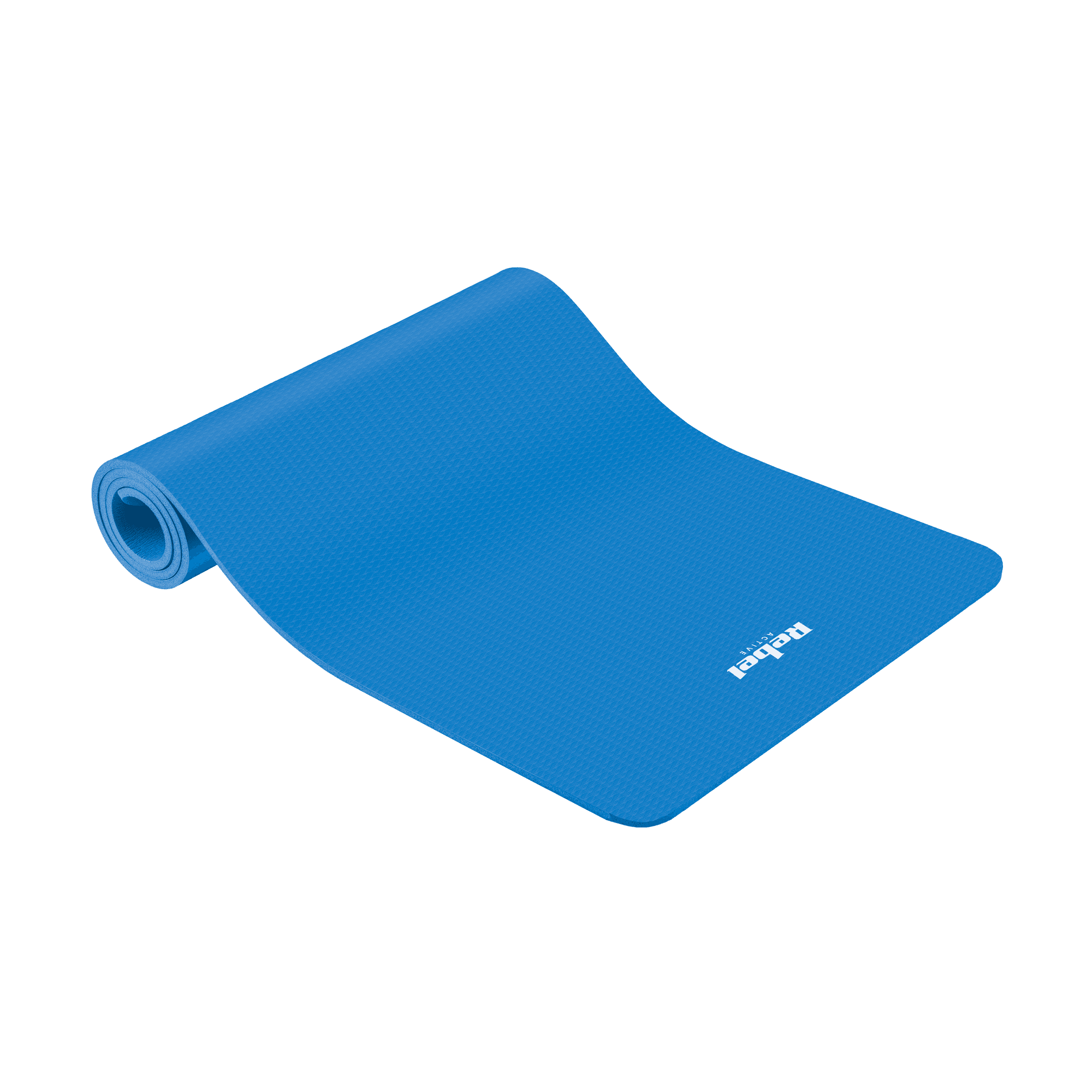 Gimnastikos kilimėlis jogai, Pilates, Fitness, 183x61cm, storis 6mm, TPE medžiaga, mėlyna, REBEL ACTIVE