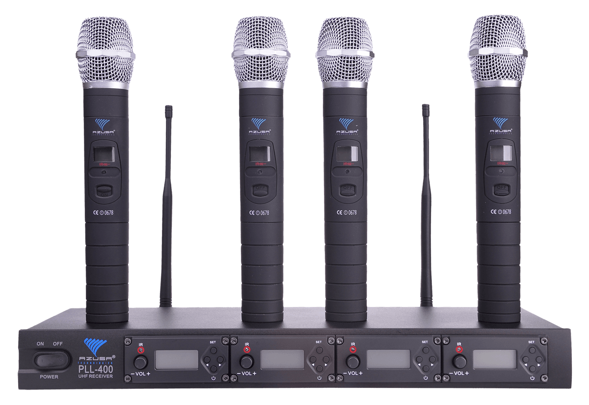 Mikrofon PLL-400 UHF 4 kanały (4 mikrofony do ręki)