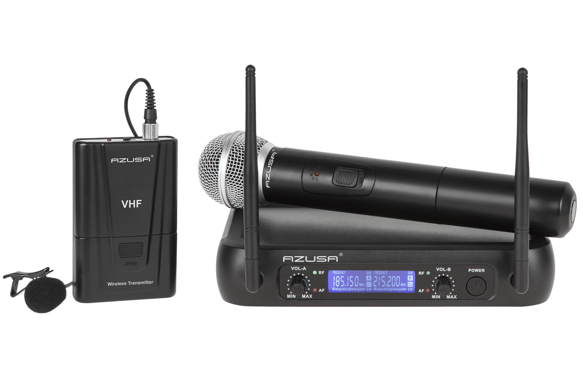 Mikrofon VHF 2 kanały WR-358LD (1 x mik. do ręki + 1x klip)