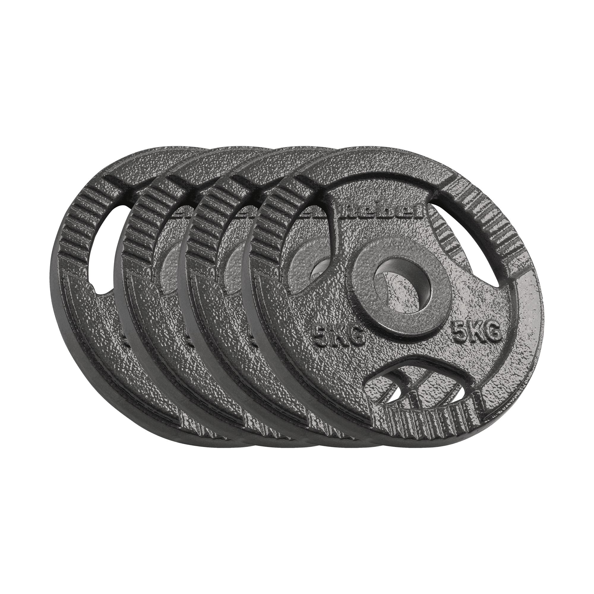 Olimpinis ketaus įkrovos rinkinys 4x5kg, 51mm skylė, plokštė su rankenomis, REBEL ACTIVE