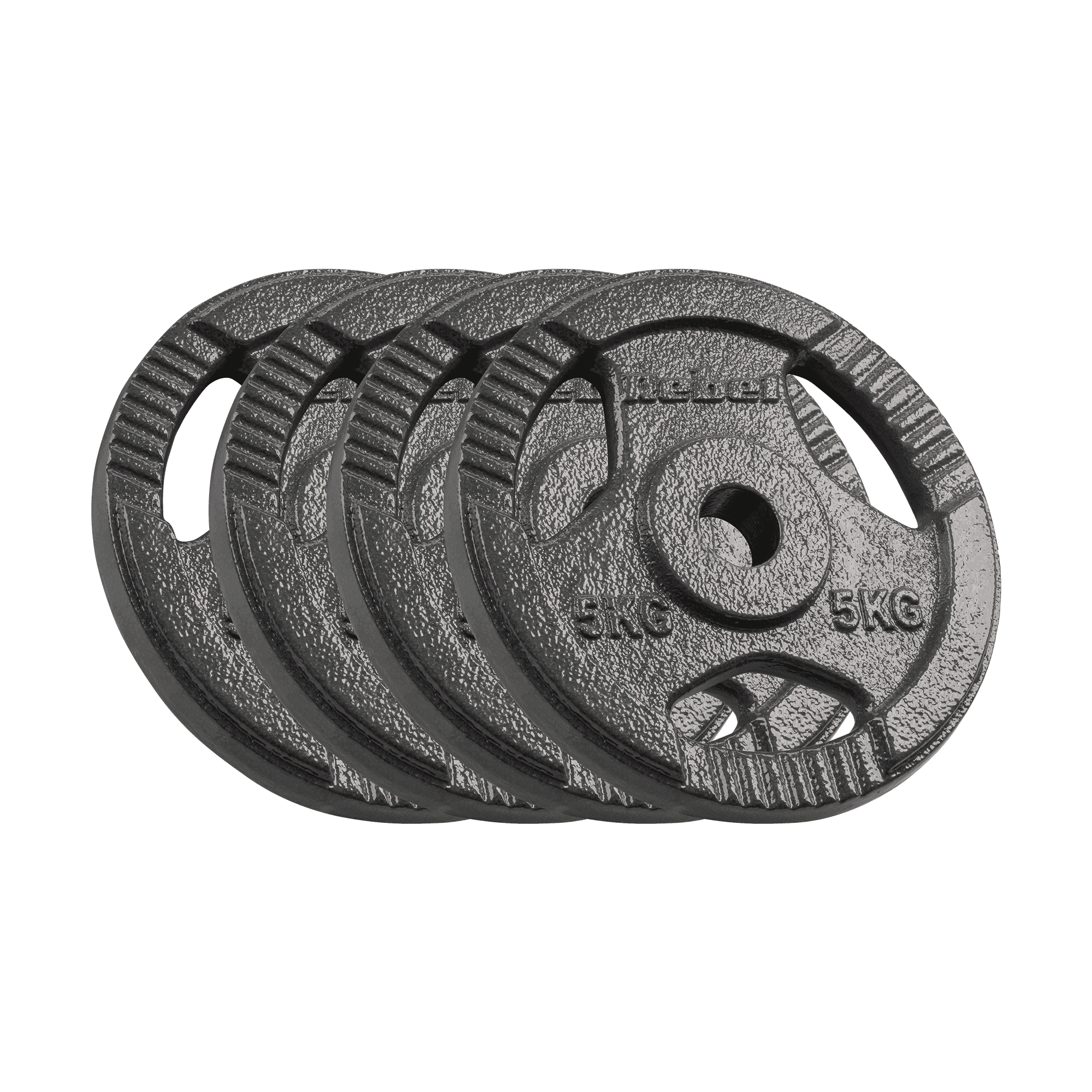 Geležies apkrovos rinkinys 4x5kg, skylė 31mm, plokštė su rankenomis, REBEL ACTIVE