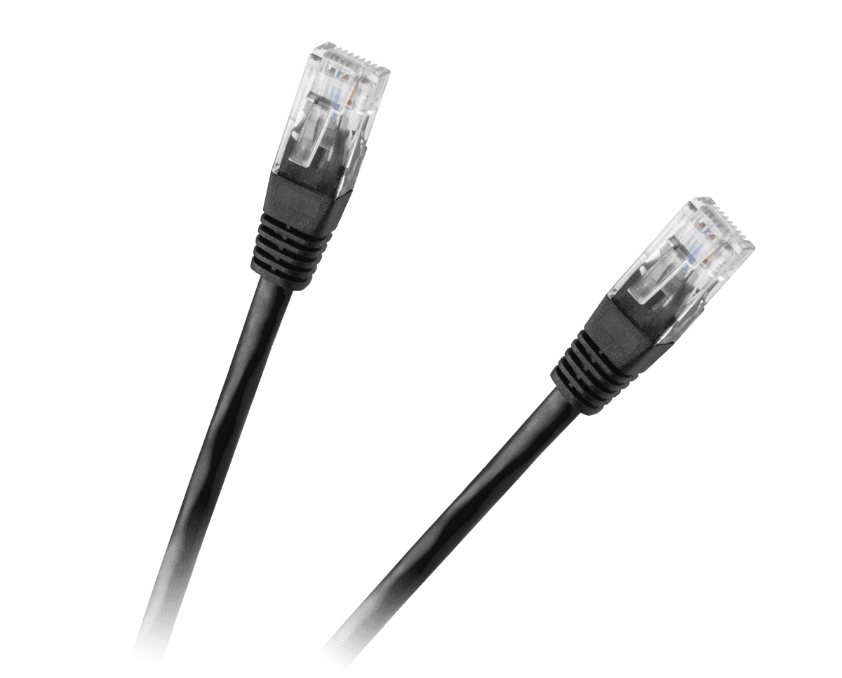 Patchcord kabel UTP 8c wtyk-wtyk 0,5m CCA czarny cat.6e