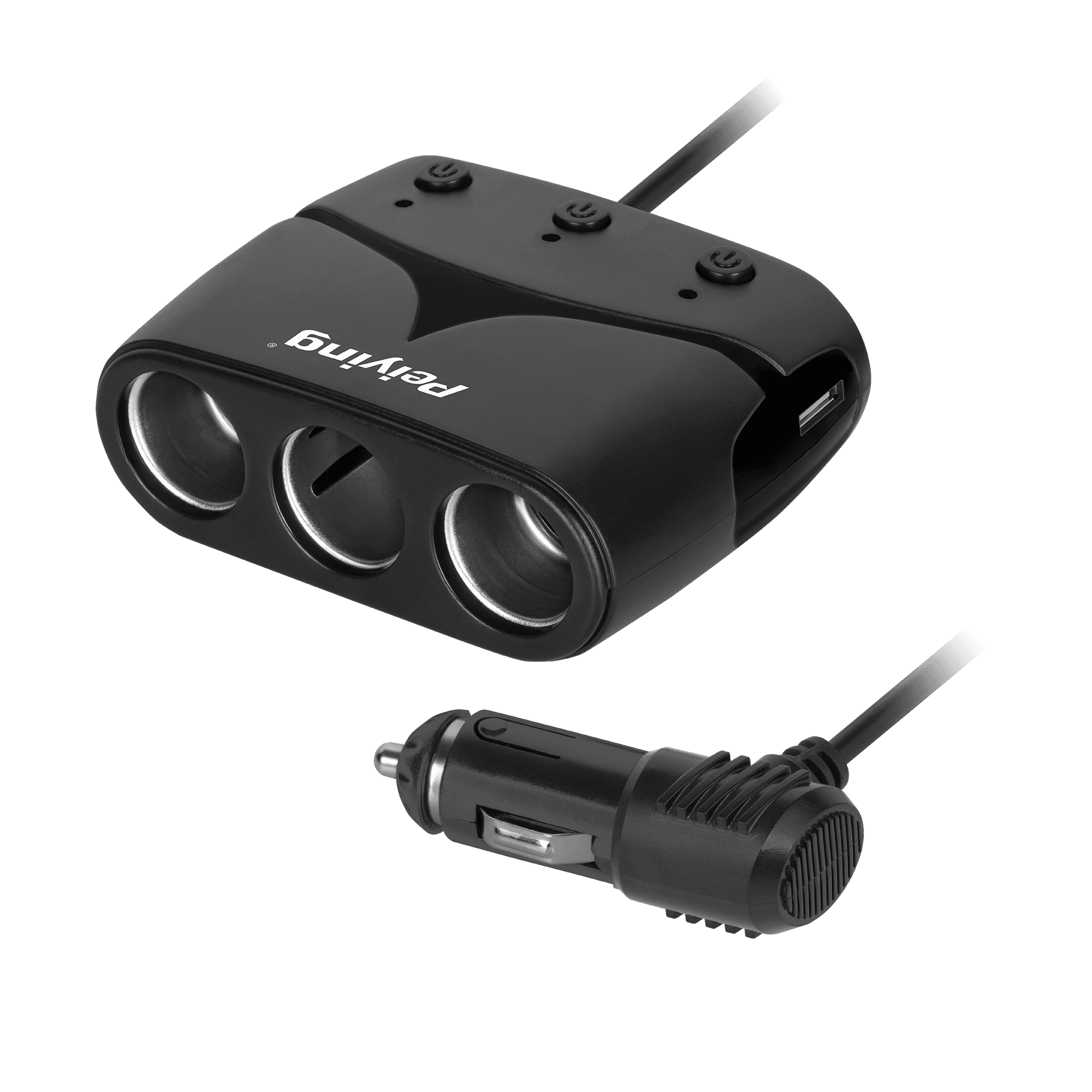 X3 žiebtuvėlis lizdas su lizdu ir USB 3100 mA