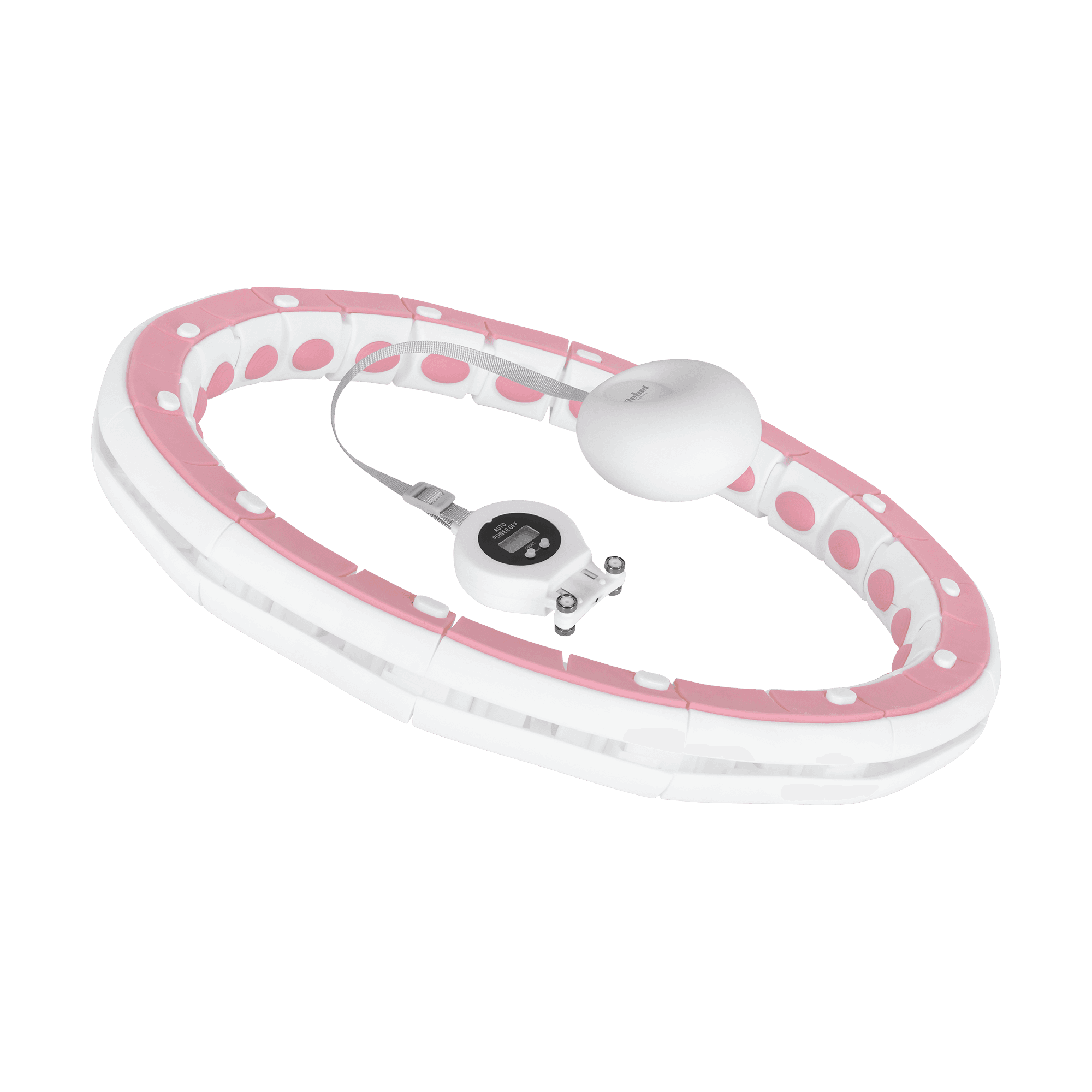 Smart Hula Hop odchudzające koło z licznikiem, wypustkami i obciążeniem 50cm, różowe, REBEL ACTIVE