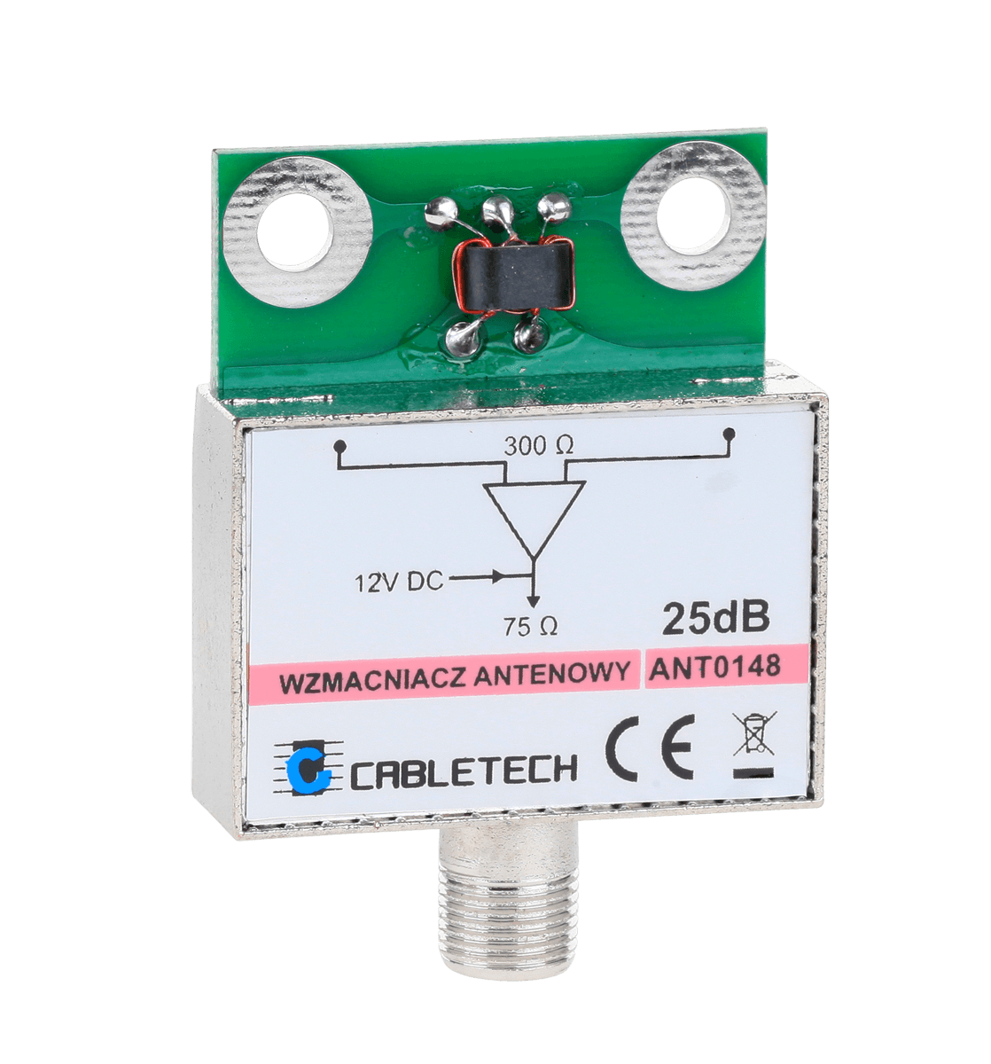 Wzmacniacz antenowy ekranowany 25dB Cabletech