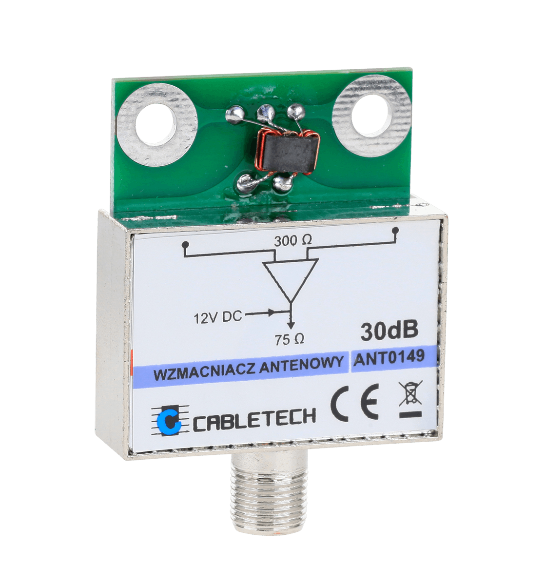 Wzmacniacz antenowy ekranowany 30dB Cabletech