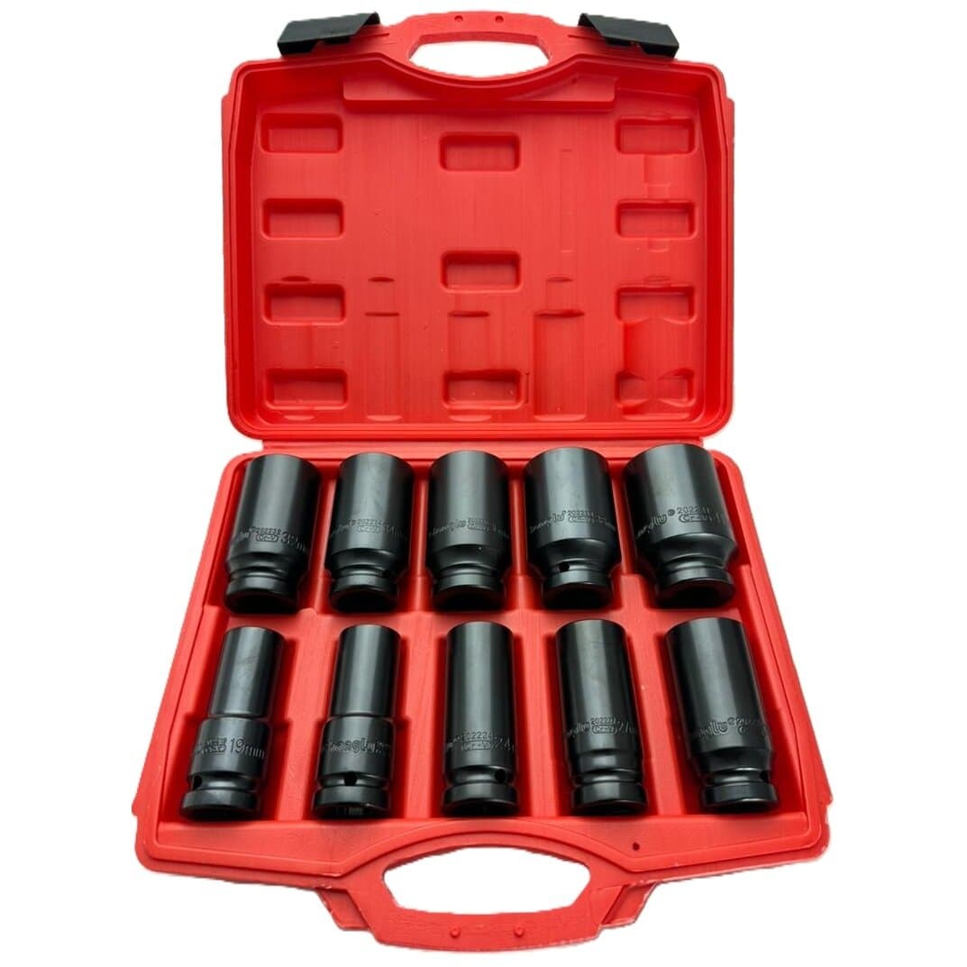 3/4" Prailgintų smūginių galvučių rinkinys (19-41mm) 10vnt.