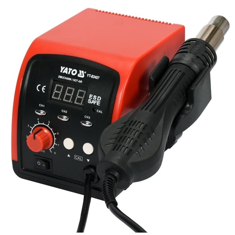 Litavimo stotelė karšto oro 750W, 500°C, LED su ventiliatoriumi